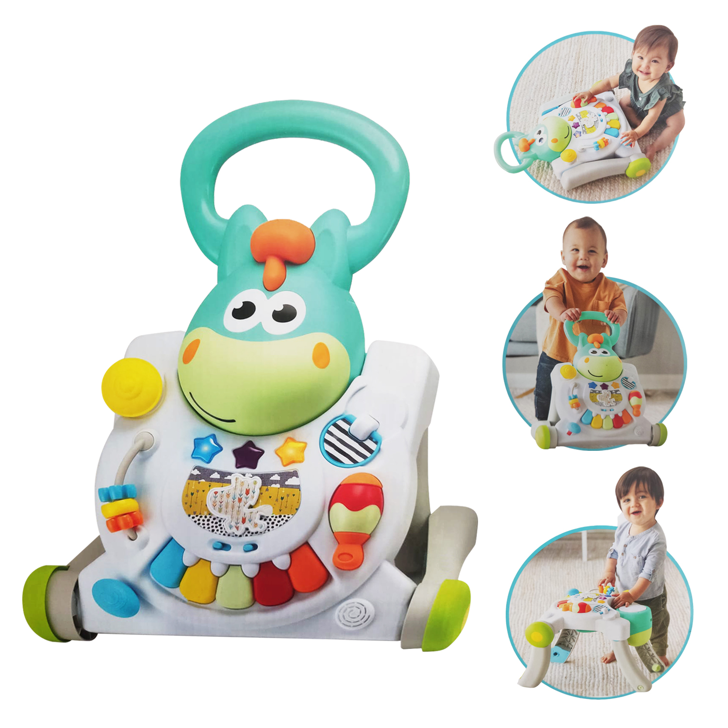 CORREPASILLOS BEBE INFANTINO BLANCO 3 EN 1 WALKER TABLE INTERACTIVO - 2