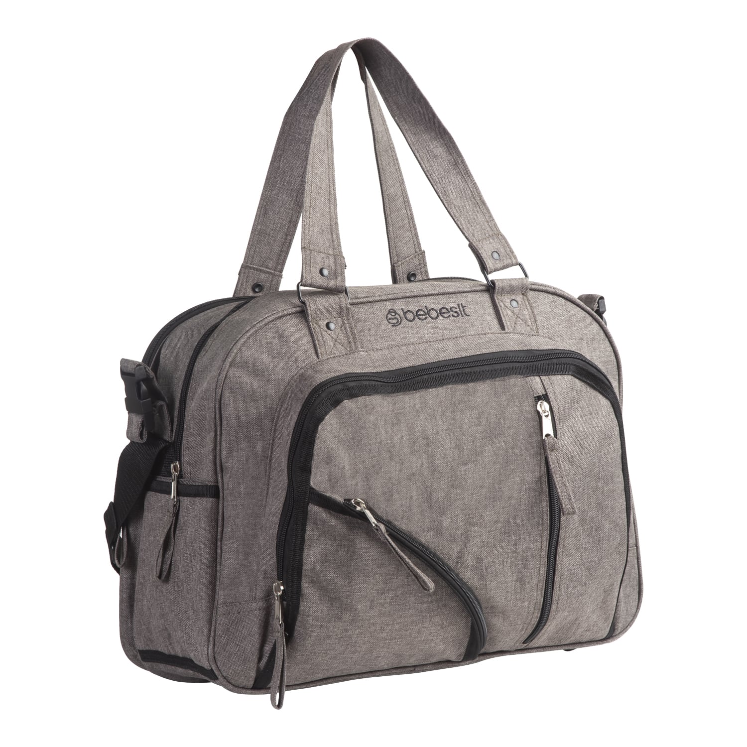 BOLSO BEBESIT MATERNAL MUDADOR PAÑALERA MELANGE GRIS - 1