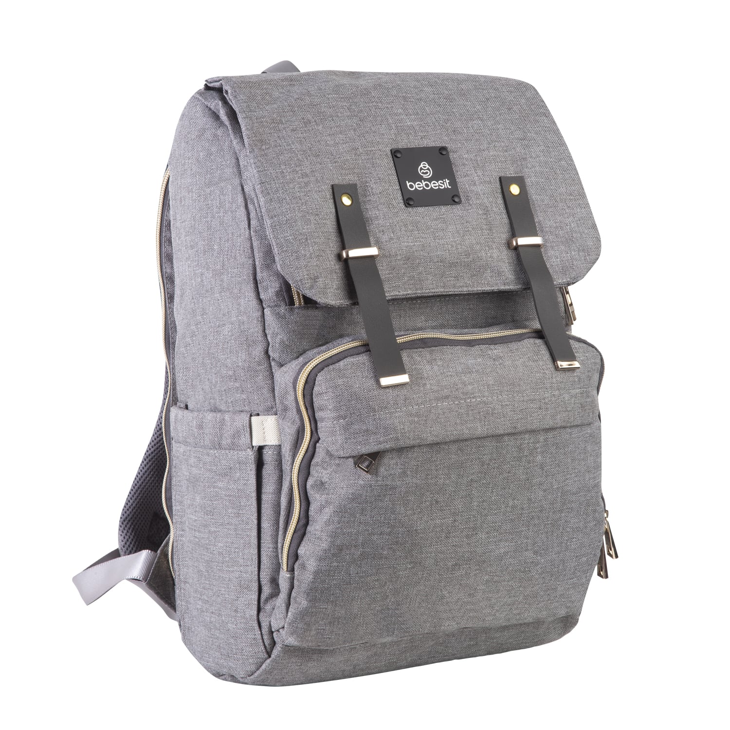 MOCHILA BEBESIT MATERNAL MUDADOR MELANGE GRIS - 1
