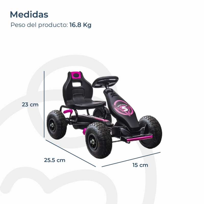 GO KART BEBESIT RALLY GK18 ROSADO - 8
