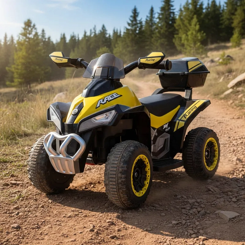 CUATRIMOTO A BATERIA QUAD LX AMARILLA BEBESIT - 2