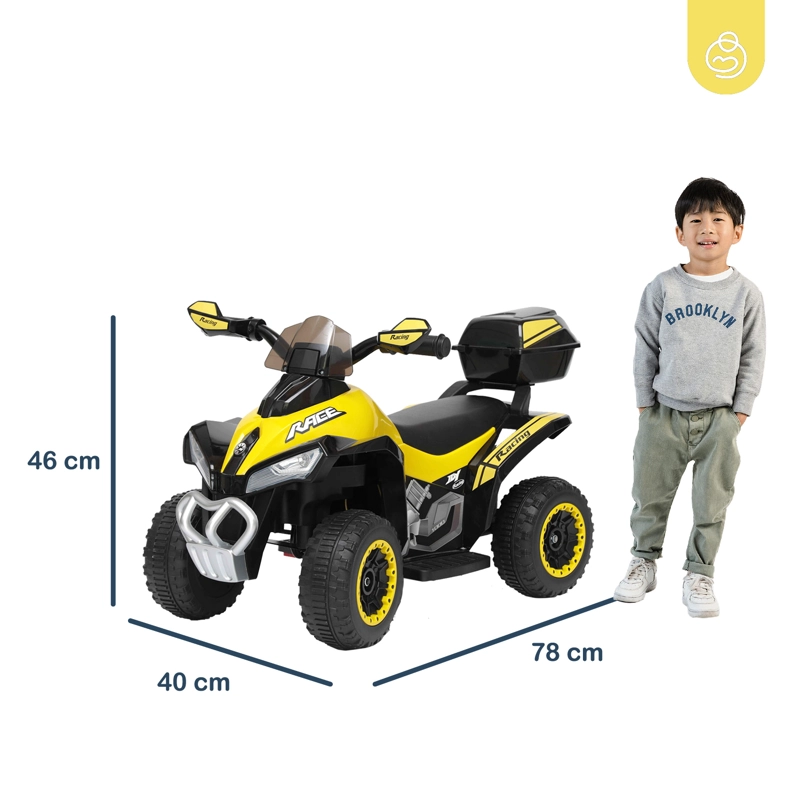 CUATRIMOTO A BATERIA QUAD LX AMARILLA BEBESIT - 7