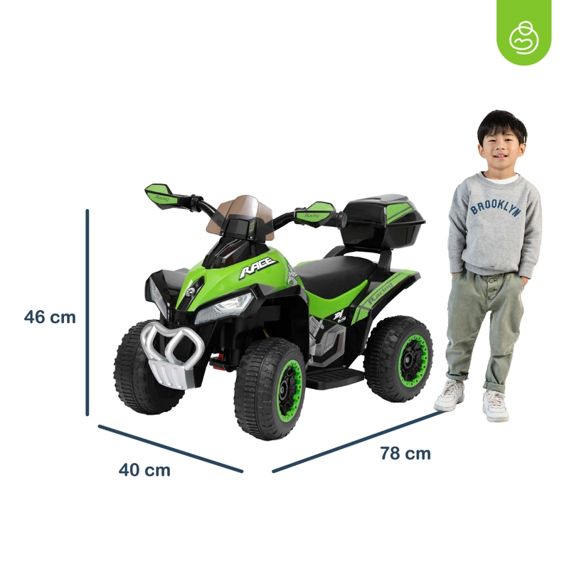 CUADRIMOTO A BATERÍA BEBESIT QUAD LX VERDE - 7