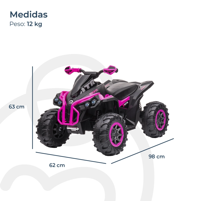 CUADRIMOTO A BATERÍA BEBESIT SPORT ROAD ROSA - 6