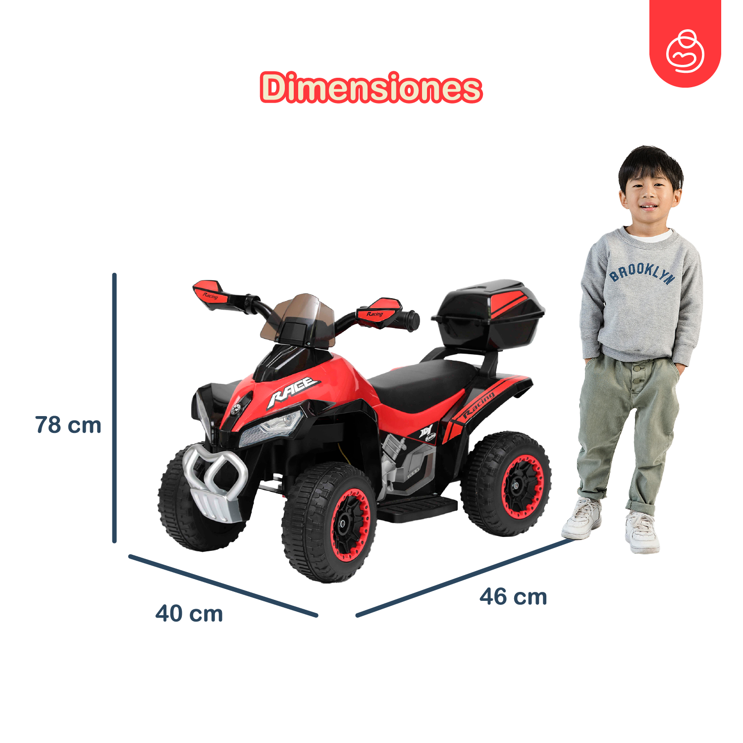 CUADRIMOTO BEBESIT ROJO QUAD LX ROJA - 6