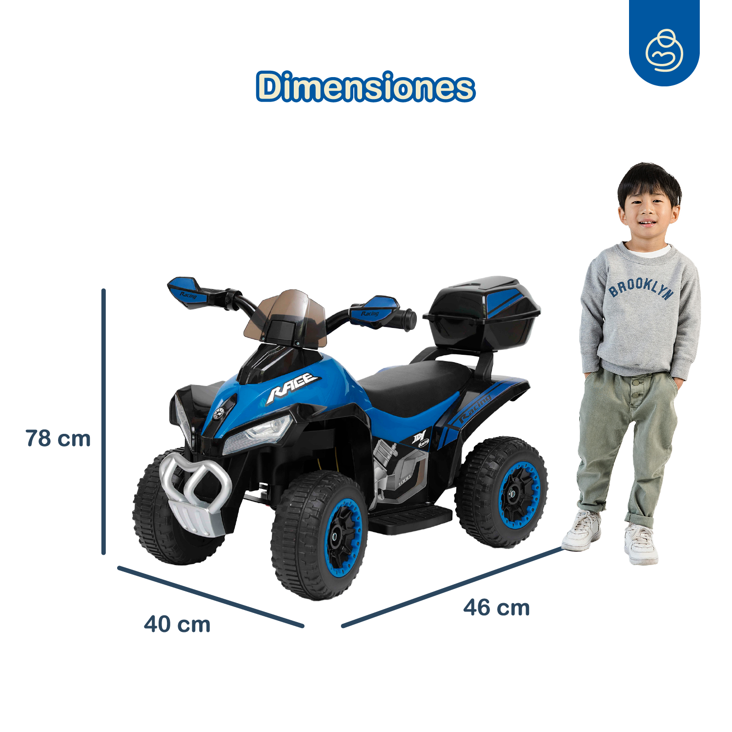 CUADRIMOTO BEBESIT AZUL A BATERÍA QUAD LX - 6
