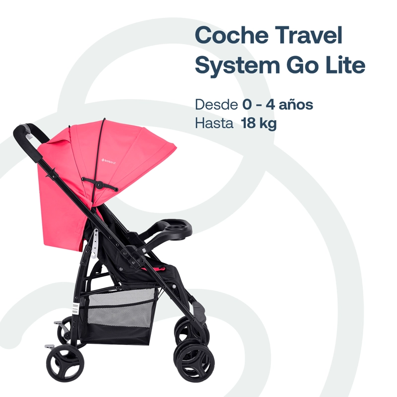 COCHE BEBESIT TRAVELSYSTEM GOLITE 5232 PINK ROSA - 2
