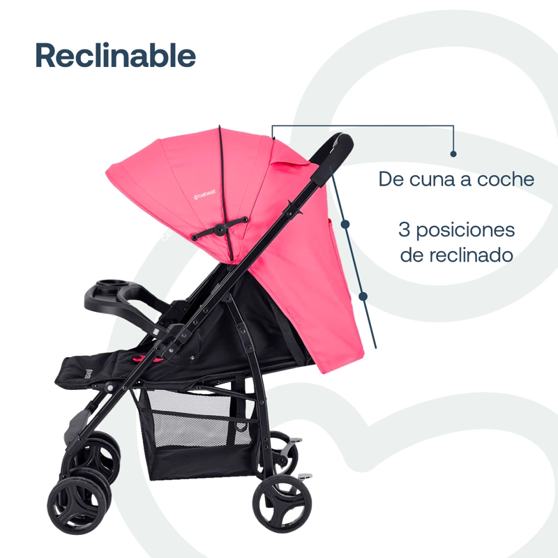 COCHE BEBESIT TRAVELSYSTEM GOLITE 5232 PINK ROSA - 7