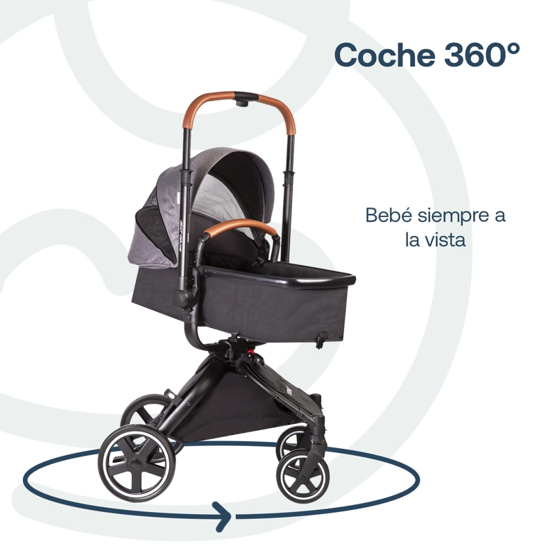 COCHE TRAVEL SYSTEM DELUXE 360° SX GRIS - 8