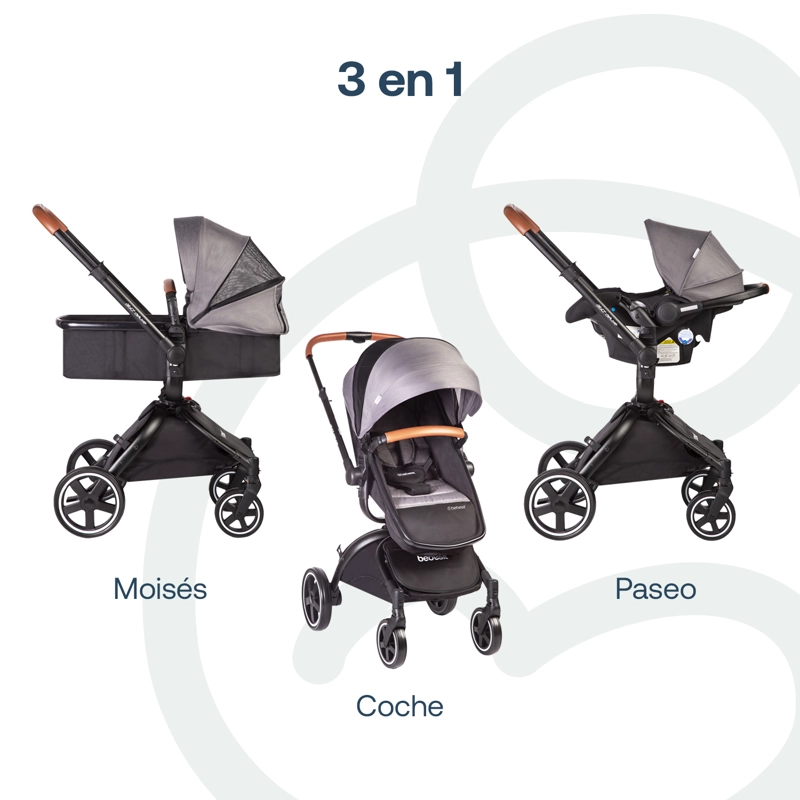 COCHE TRAVEL SYSTEM DELUXE 360° SX GRIS - 9