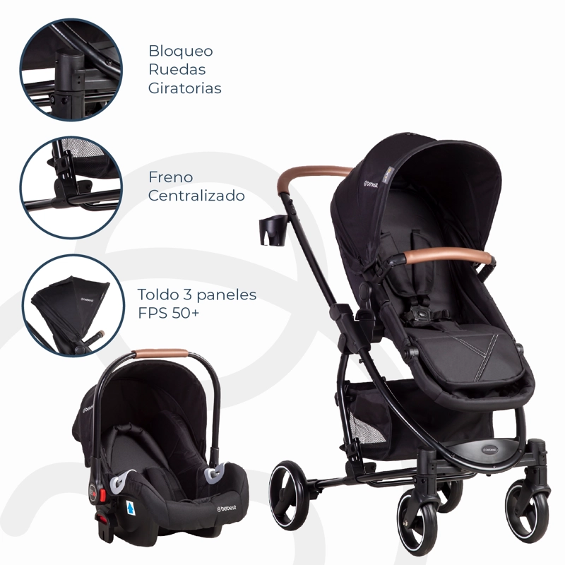 COCHE BEBESIT TRAVEL SYSTEM ALFA NEGRO - 6