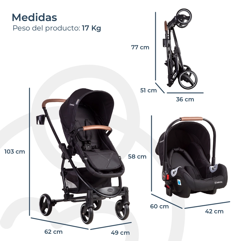 COCHE BEBESIT TRAVEL SYSTEM ALFA NEGRO - 7