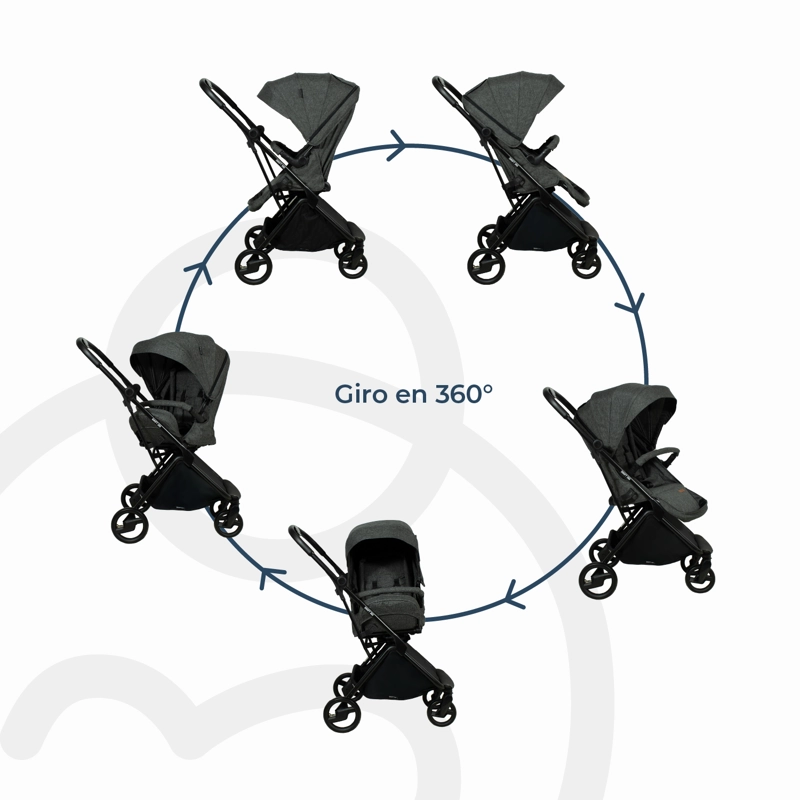 COCHE BEBESIT TRAVEL SYSTEM 360 SWIFT GRIS - 6