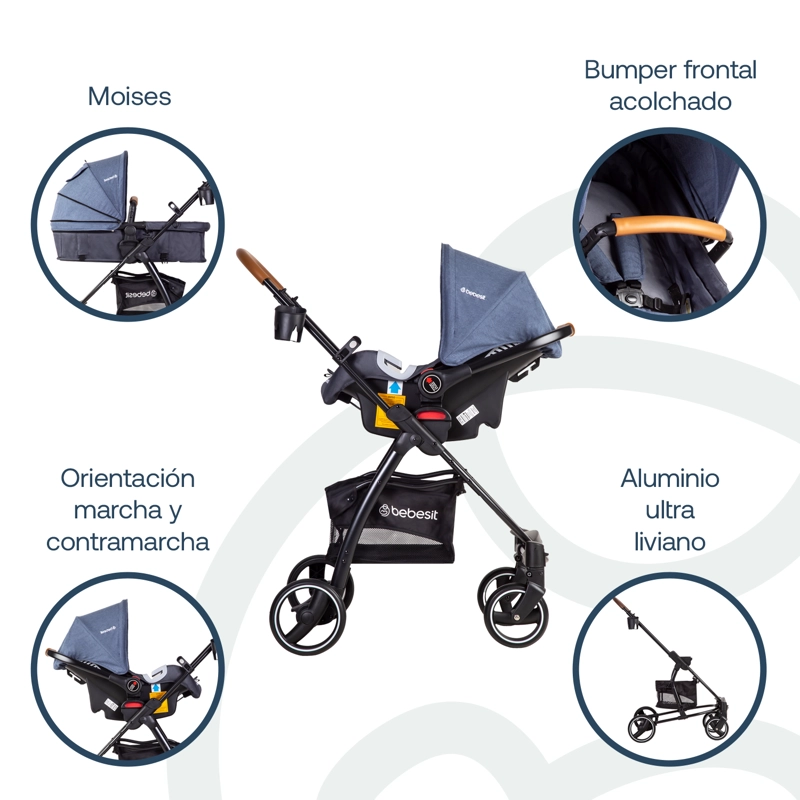 COCHE TRAVEL SYSTEM FE NIX AZUL BEBESIT - 3