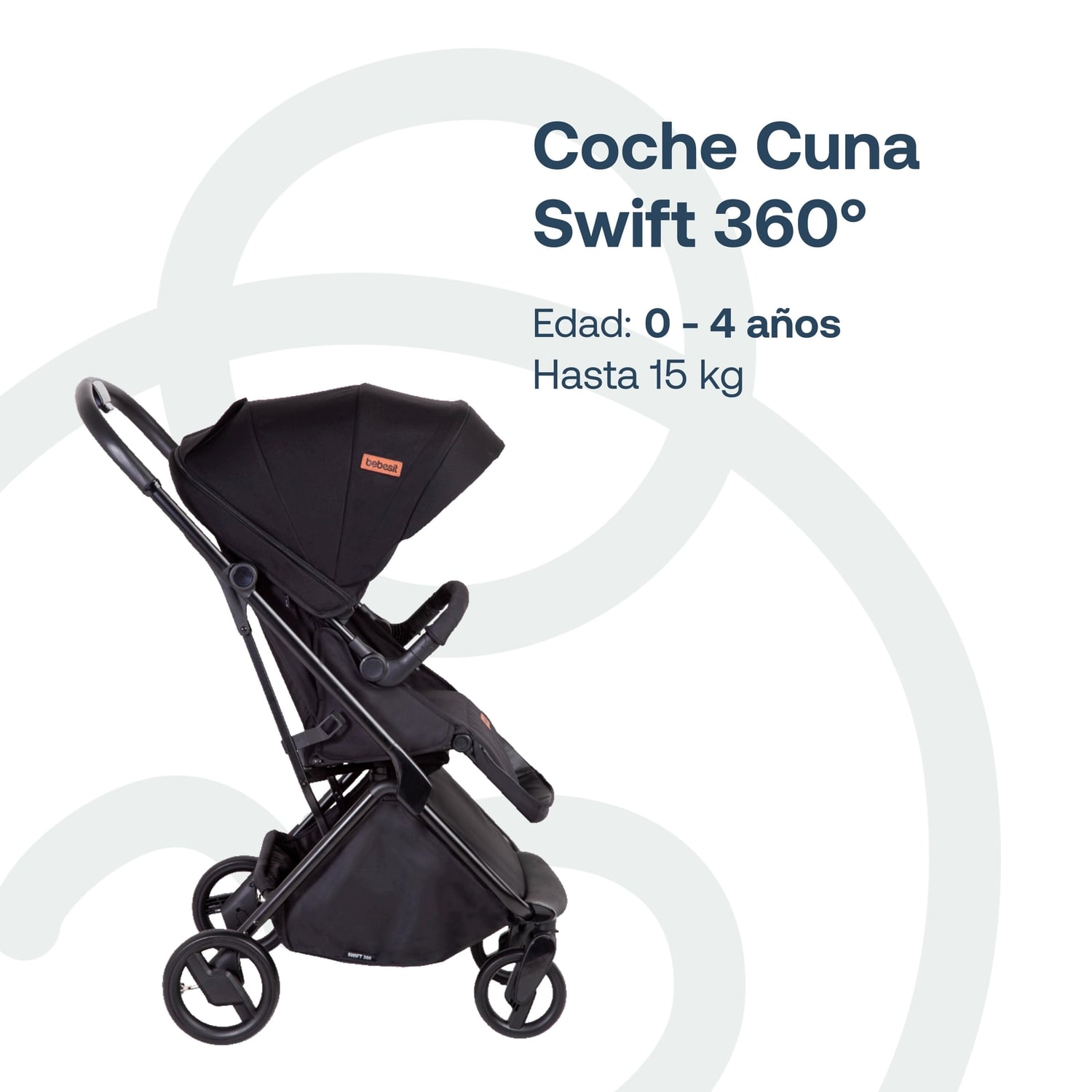 COCHE BEBESIT TRAVEL SYSTEM 360 SWIFT NEGRO - 2