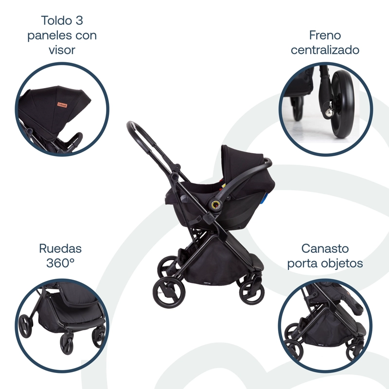 COCHE BEBESIT TRAVEL SYSTEM 360 SWIFT NEGRO - 4