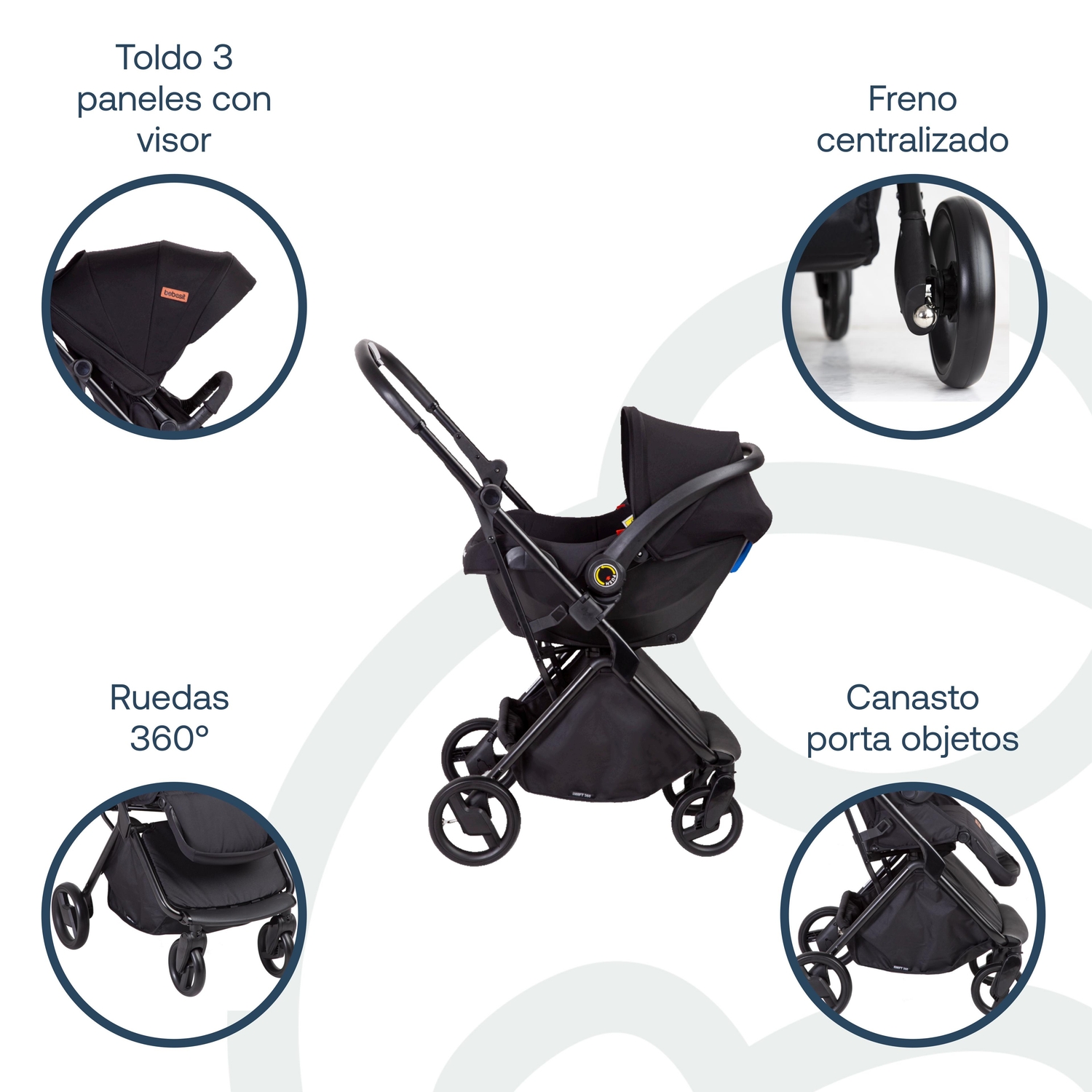 COCHE BEBESIT TRAVEL SYSTEM 360 SWIFT NEGRO - 4