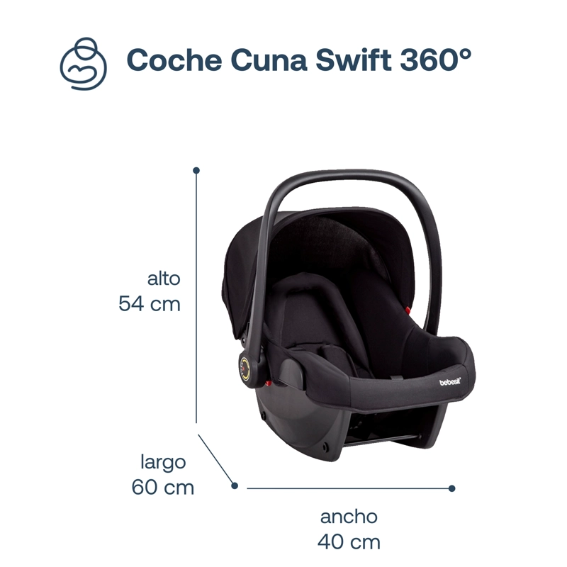 COCHE BEBESIT TRAVEL SYSTEM 360 SWIFT NEGRO - 7