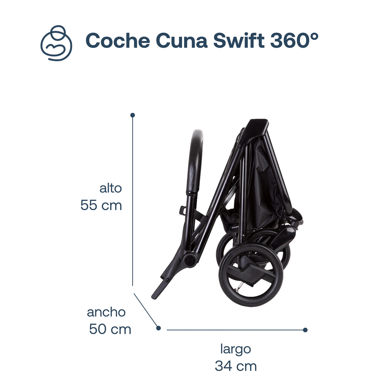 COCHE BEBESIT TRAVEL SYSTEM 360 SWIFT NEGRO - 8
