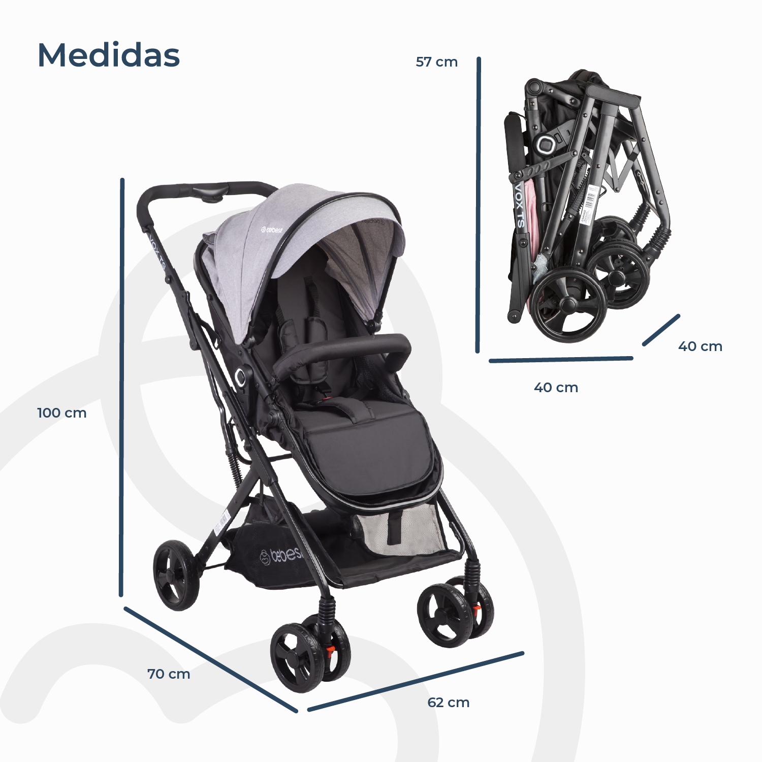 COCHE CUNA TRAVEL SYSTEM VOX GRIS - 7