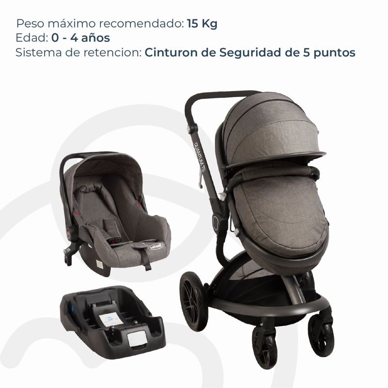 COCHE BEBESIT TRAVEL SYSTEM QUANTUM GRIS - 7