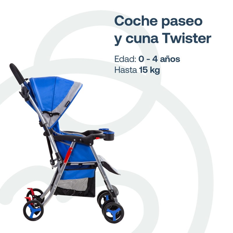 COCHE BEBESIT PASEO Y CUNA TWISTER SX AZUL - 2