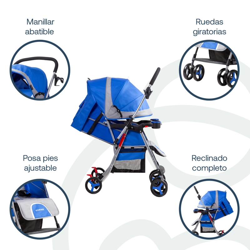 COCHE BEBESIT PASEO Y CUNA TWISTER SX AZUL - 3