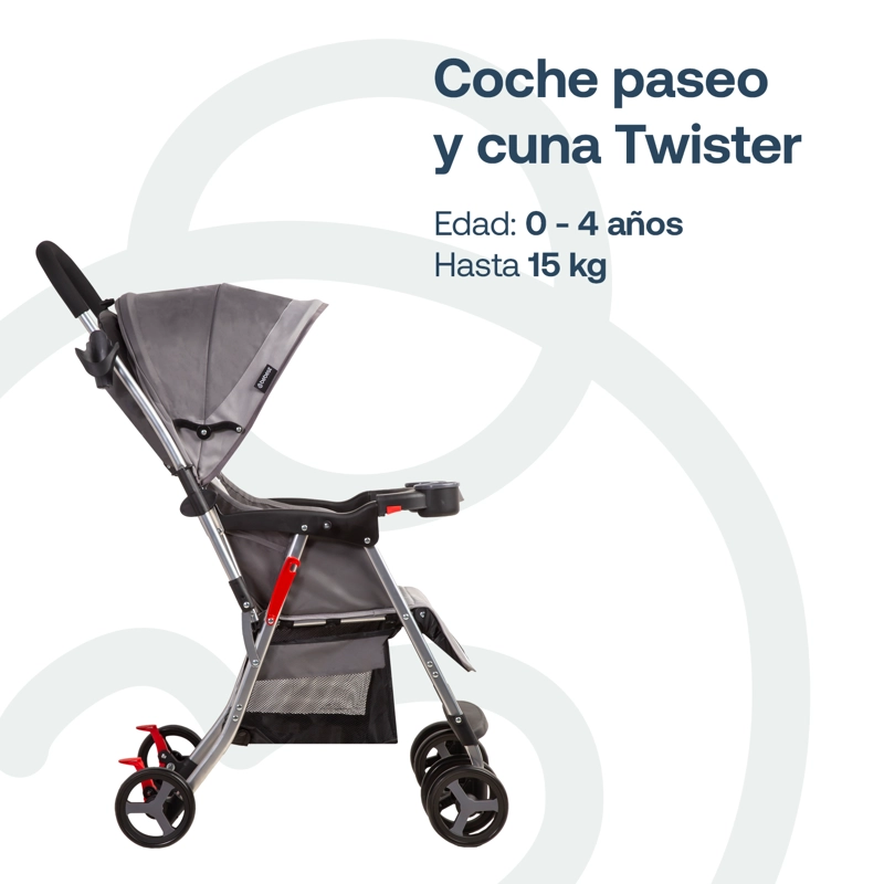 COCHE BEBESIT TWISTER GRI5224SXG GRIS - 2