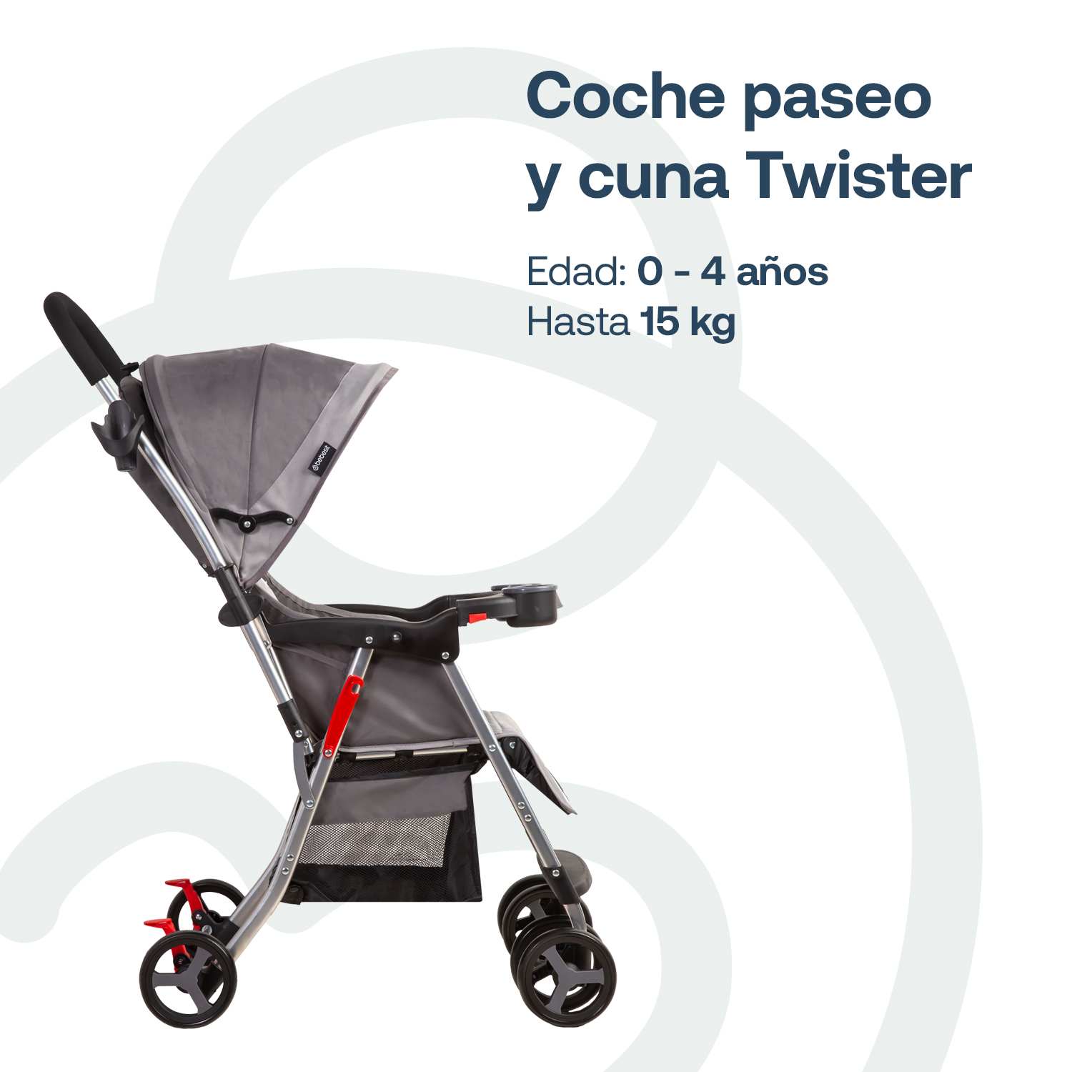 COCHE BEBESIT TWISTER GRI5224SXG GRIS - 2