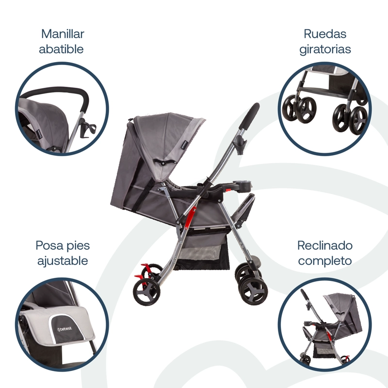 COCHE BEBESIT TWISTER GRI5224SXG GRIS - 3