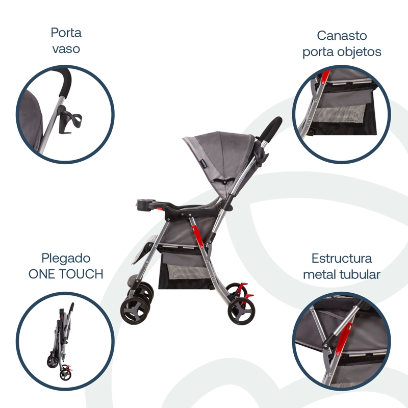 COCHE BEBESIT TWISTER GRI5224SXG GRIS - 4