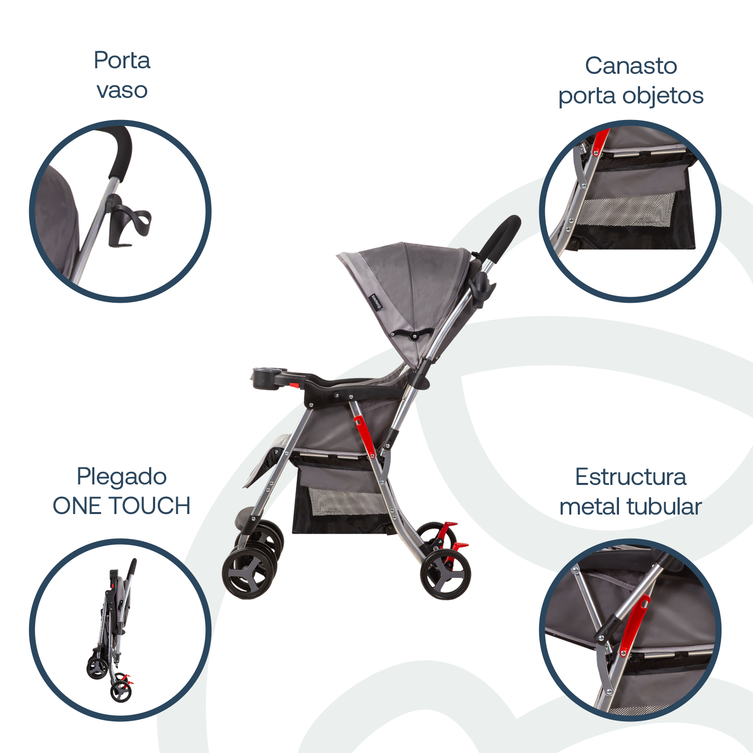 COCHE BEBESIT TWISTER GRI5224SXG GRIS - 4