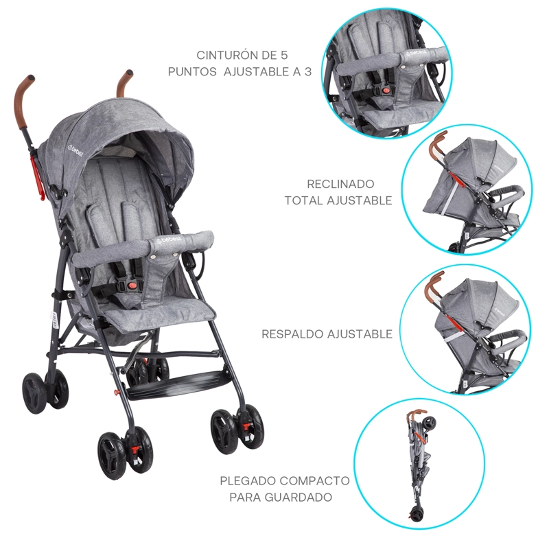 COCHE BEBESIT PARAGUA 5126 GRIS - 6