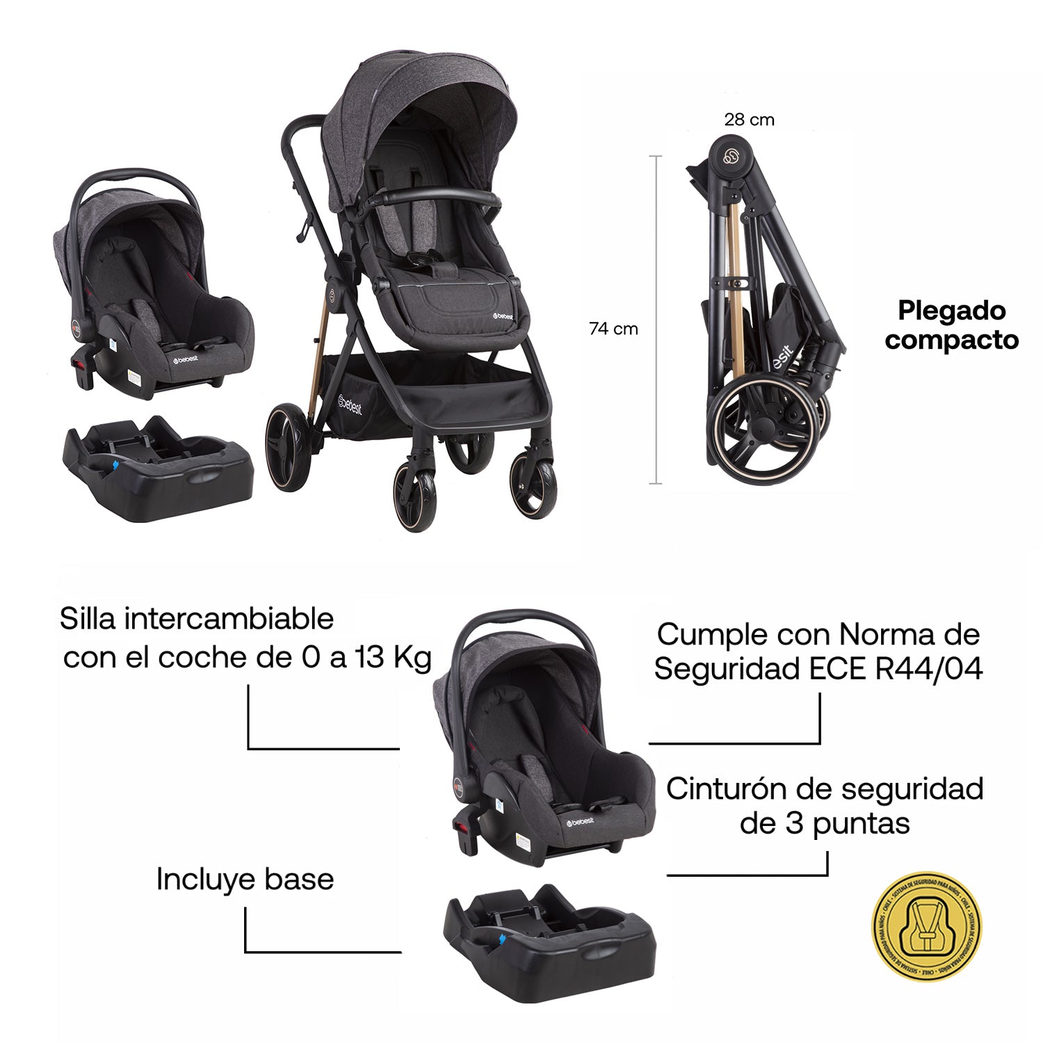 COCHE TRAVEL SYSTEM COSMOS BEIGE - 6