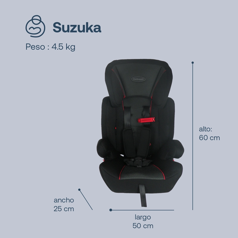 SILLA DE AUTO BUTACA SUZUKA NEGRA - 9
