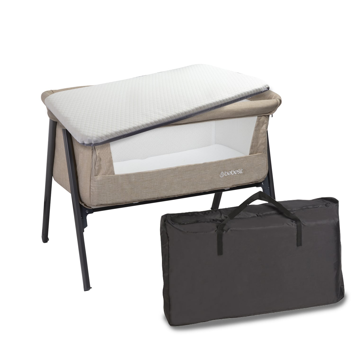 CUNA COLECHO BEBESIT EASY METAL BEIGE - 5