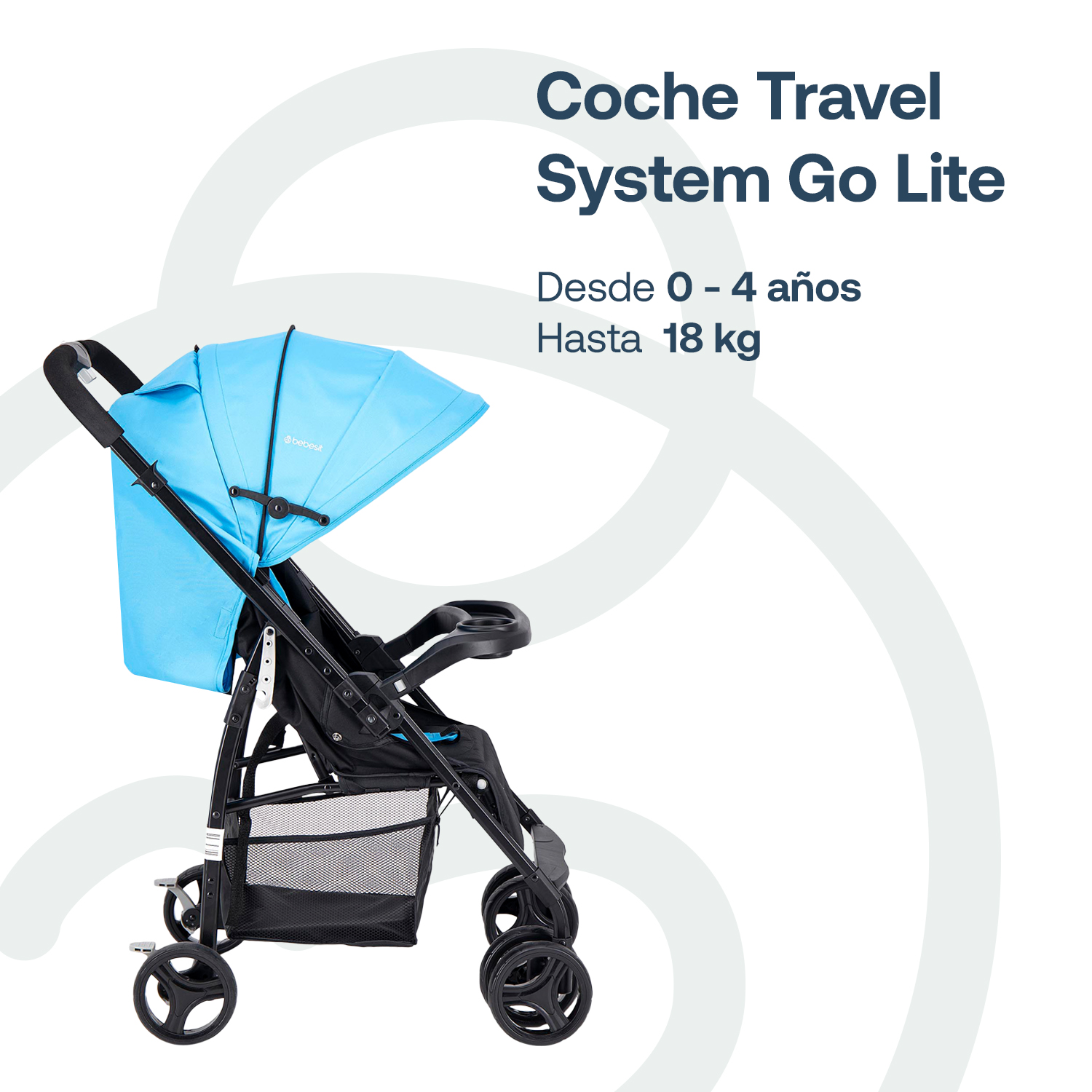 COCHE BEBESIT TRAVELSYSTEM GOLITE 5232 REV BLUE AZUL - 2