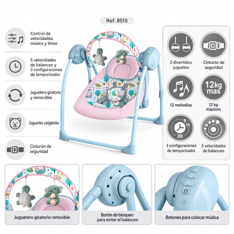 SILLA BEBESIT NIDO 8515 ROSADO - 3