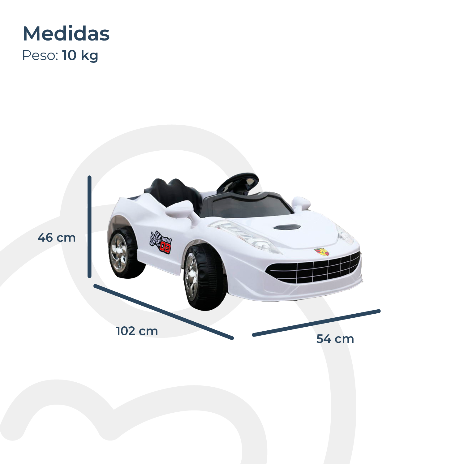 AUTO A BATERIA STINGRAY BLANCO BEBESIT - 6