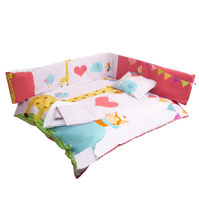 SET CUNA BEBESIT JIRAFA ROSA 5 PIEZAS - 1