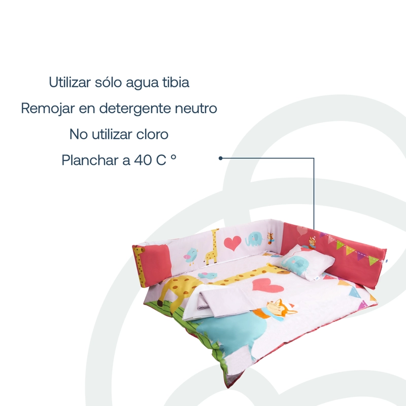 SET CUNA BEBESIT JIRAFA ROSA 5 PIEZAS - 6