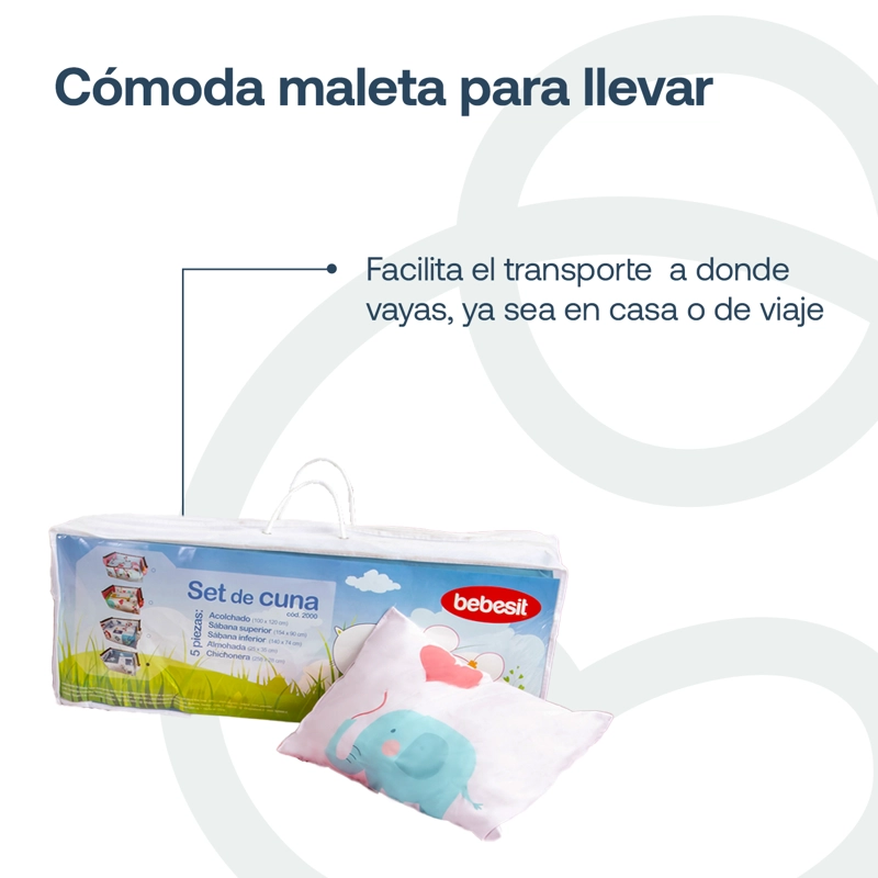 SET CUNA BEBESIT JIRAFA ROSA 5 PIEZAS - 7