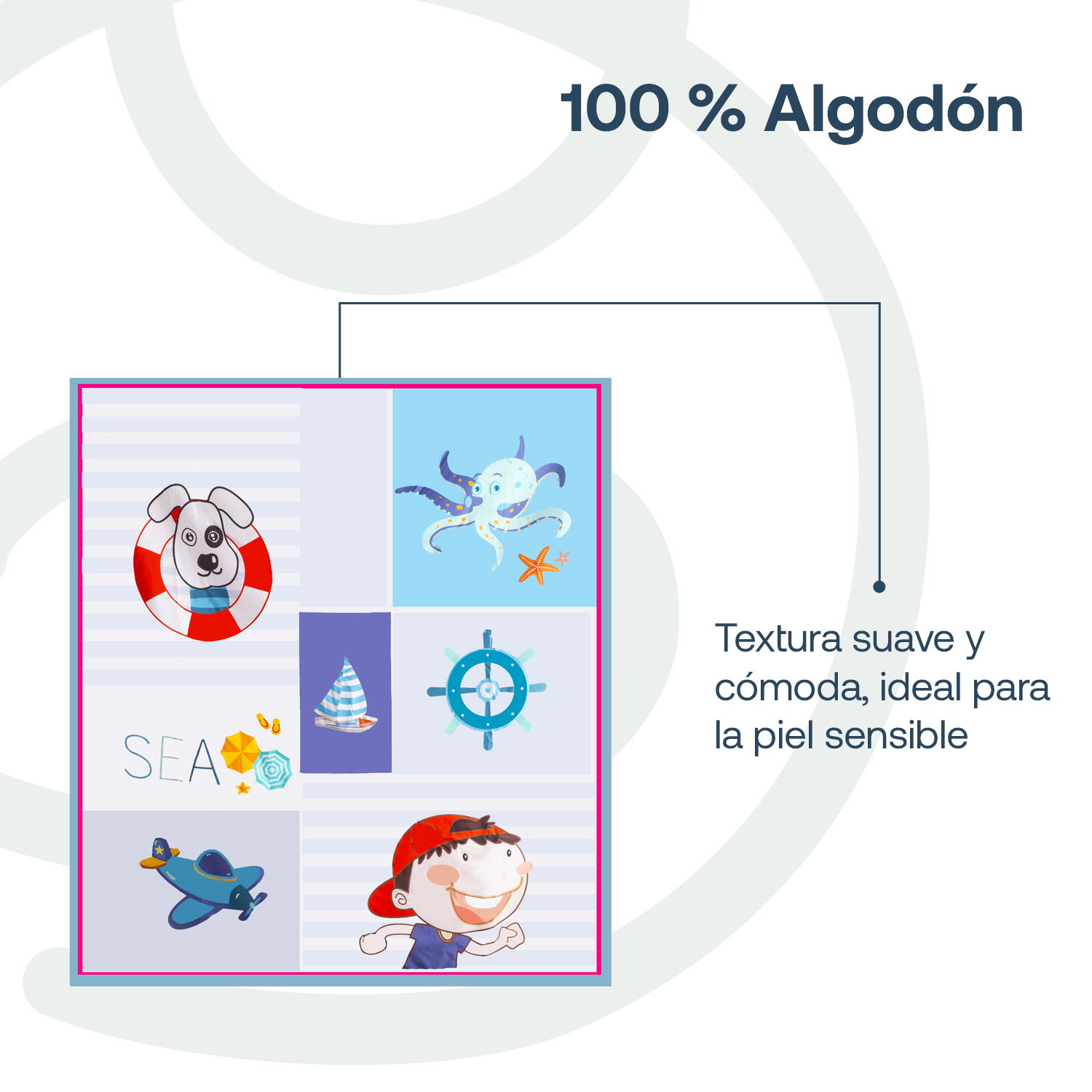 SET CUNA BEBESIT PERRITO MARINO AZUL 5 PIEZAS - 4