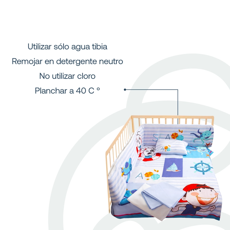 SET CUNA BEBESIT PERRITO MARINO AZUL 5 PIEZAS - 6
