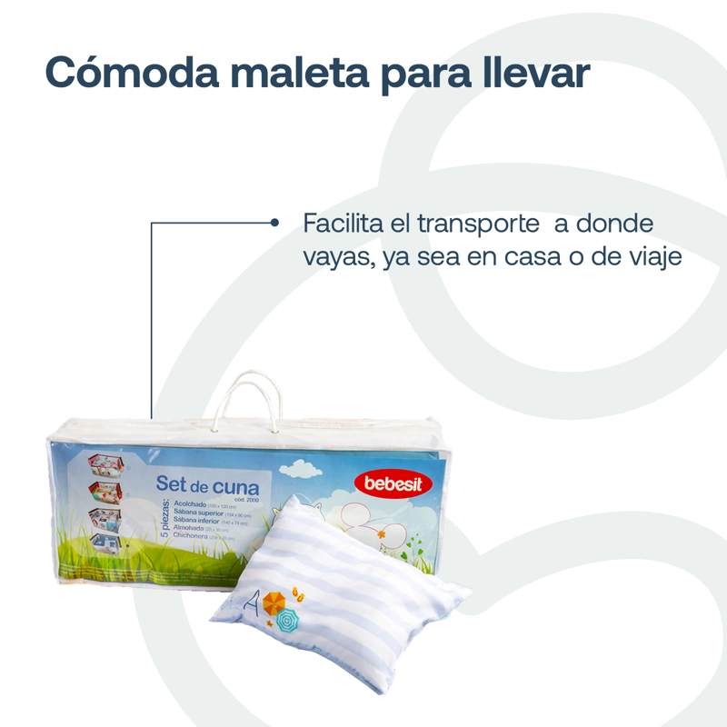 SET CUNA BEBESIT PERRITO MARINO AZUL 5 PIEZAS - 7