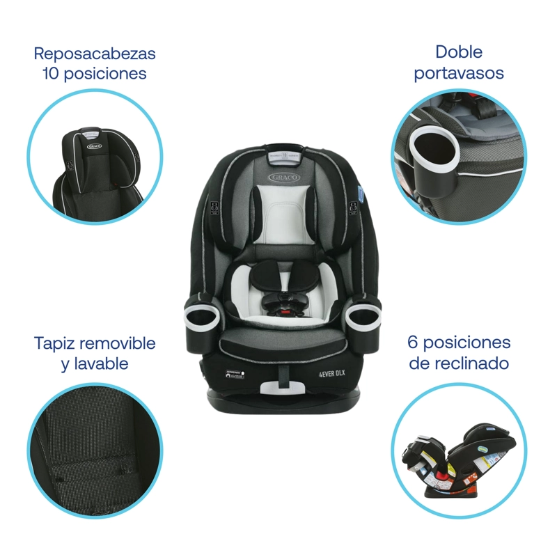 SILLA AUTO GRACO 4EVER EXTEND2FIT CLOVE NEGRO - 4