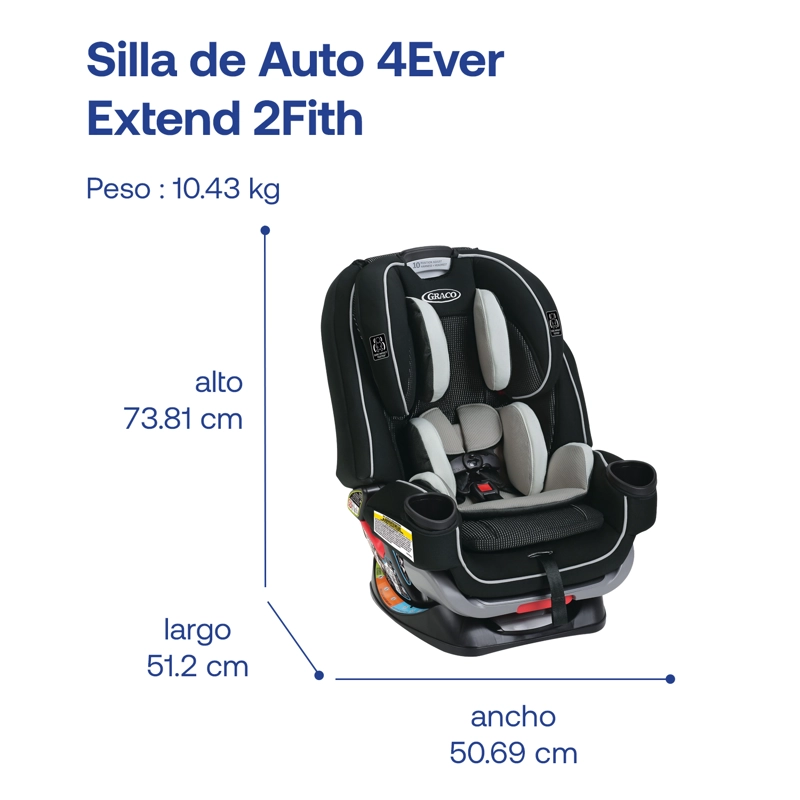 SILLA AUTO GRACO 4EVER EXTEND2FIT CLOVE NEGRO - 8