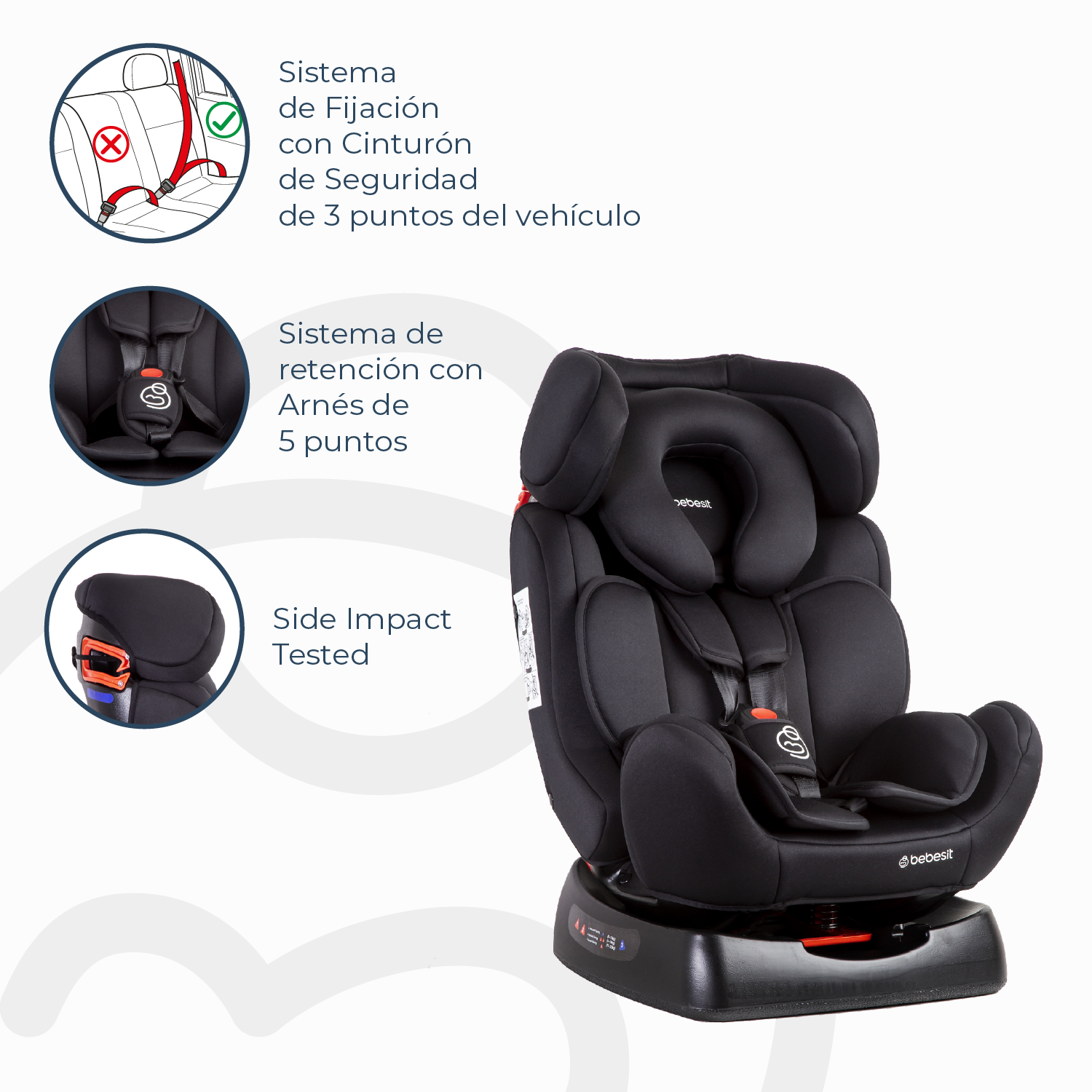 SILLA AUTO BEBESIT ORBIT LX NEGRO - 5