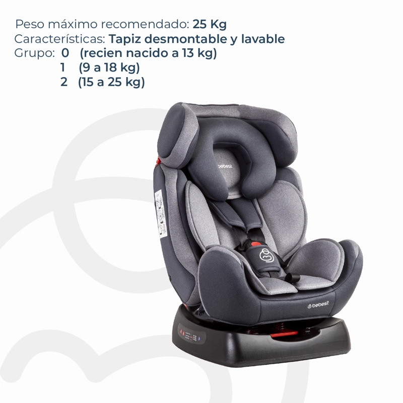 SILLA AUTO BEBESIT ORBIT LX GRIS - 4