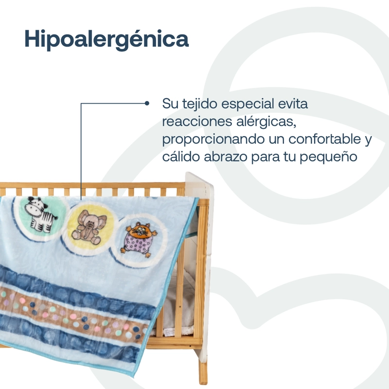 FRAZADA BEBESIT REVERSIBLE ANIMAL CELESTE - 3